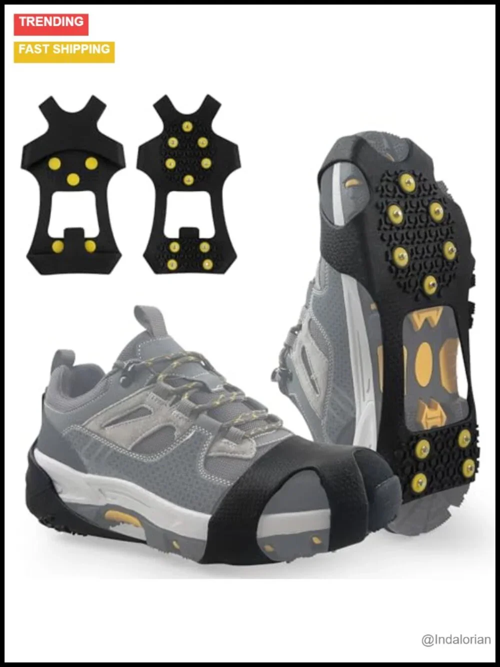 Non Slip Ice Cleats Overshoe for Walking on Snow and Ice Rubber Crampons with